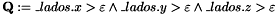 \[ \mathbf{Q} := \_lados.x > \varepsilon \land \_lados.y > \varepsilon \land \_lados.z > \varepsilon \]